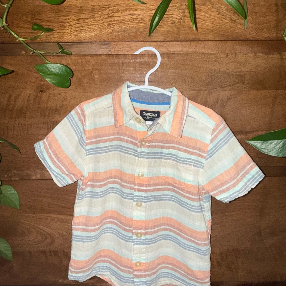 OshKosh B'gosh Orange and White Button Down Shirt